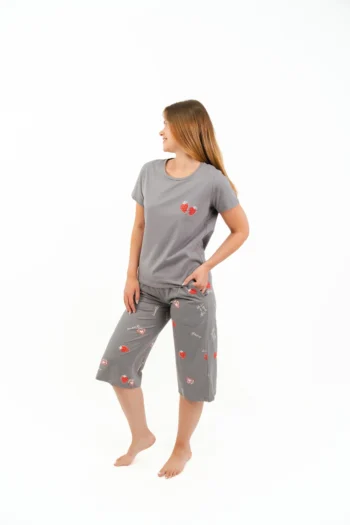 strawberry capri pyjama set