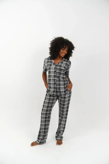 buttoned printed pants set