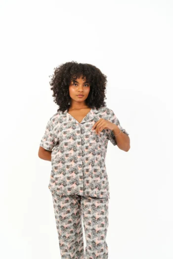 buttoned floral pants set - Image 2