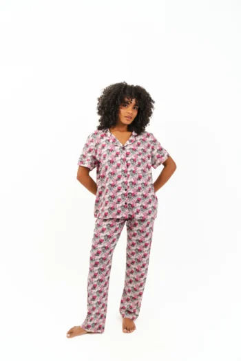 buttoned floral pants set - Image 4