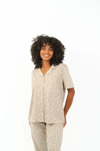 buttoned pyjama pants set - Image 2
