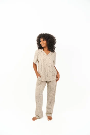 buttoned pyjama pants set