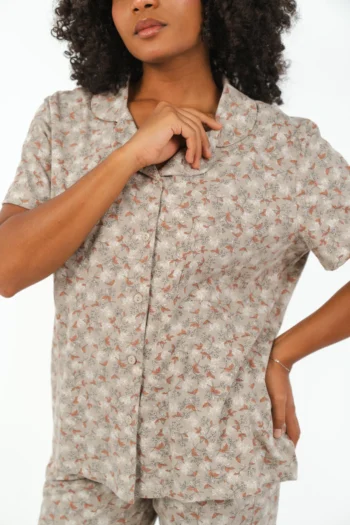 buttoned pyjama pants set
