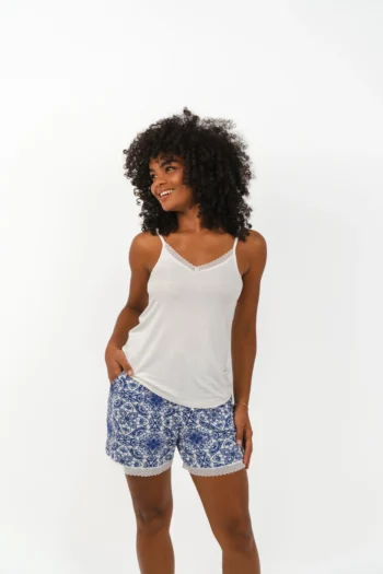 printed pyjama shorts set
