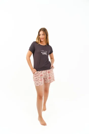 printed pyjama shorts set