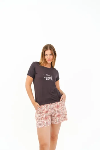 printed pyjama shorts set - Image 2