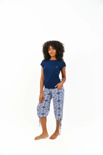 printed pyjama capri set