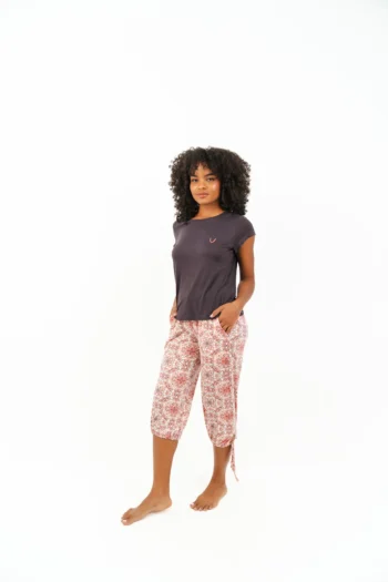 printed pyjama capri set - Image 3